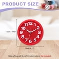 thumbnail image 2 of Reloj Despertador Silencioso Uxcell, Relojes Despertadores Analógicos a Pilas con Luz Nocturna Redonda Sin Tictac de Números Árabes Grandes para Dormitorio, Mesita de Noche, Oficina en Casa, Rojo, 2 of 6