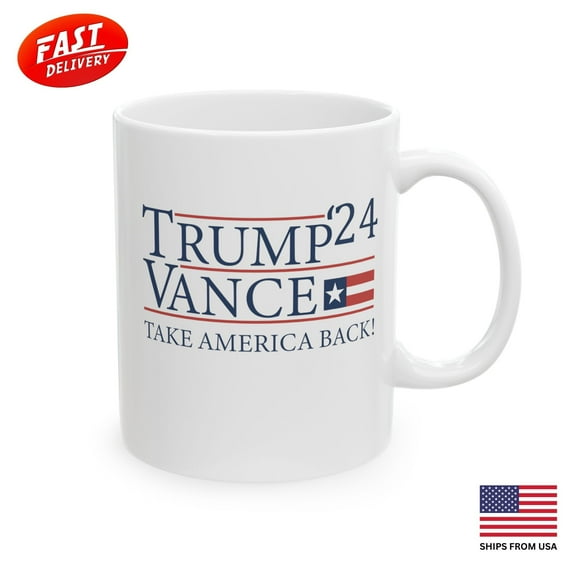 GCO Donald Trump Vance 2024 Coffee Mug MAGA 11oz White Ceramic Cup