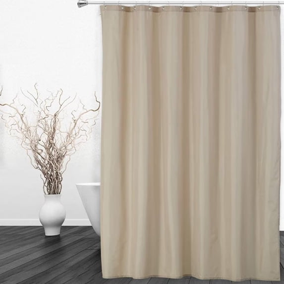 Yiwa Waterproof Fabric Shower Curtain Liner, Lining Bath Tub Shower Liner, Tan, 72x96 inch