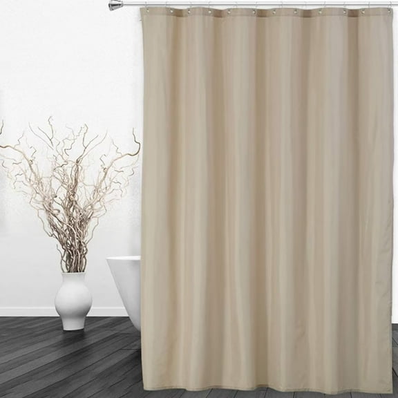 Yiwa Waterproof Fabric Shower Curtain Liner, Lining Bath Tub Shower Liner, Tan, 72x72 inch