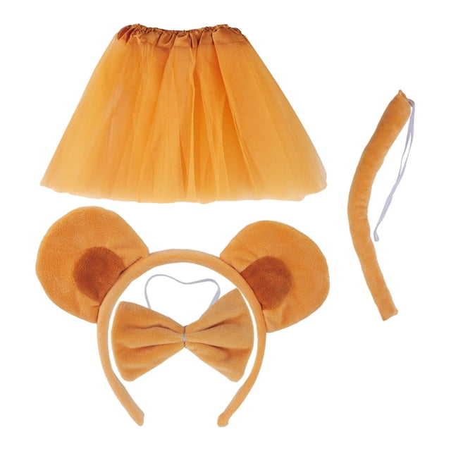Monkey Ear Headband Bowtie Tail Tutu Set for Halloween Prom Party Brown Tutu