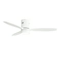thumbnail image 4 of Sofucor 52 inch Wood Low Profile White Ceiling Fans with Lights and Remote, Modern Flush Mount Quiet Ceiling Fan for Bedroom, Reversible DC Moto for Living Room/Farmhouse/Patio/Indoor/Outdoor, 4 of 10