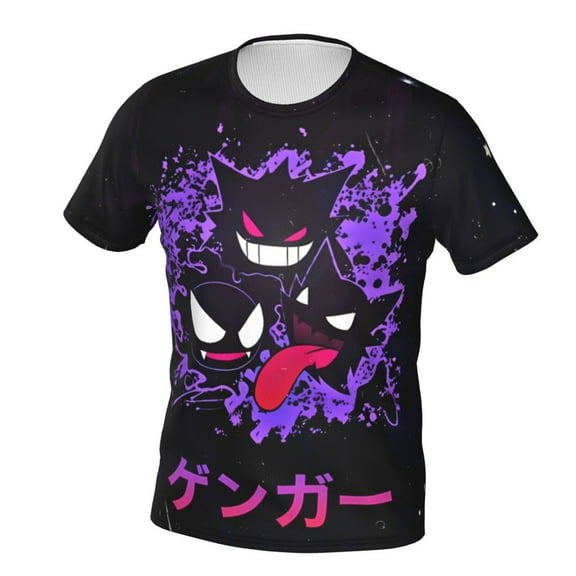 Gengar Unisex 3d Pattern Printed Short Sleeve T-Shirts Casual Graphics Tees For Men Women Teen Xx-Large