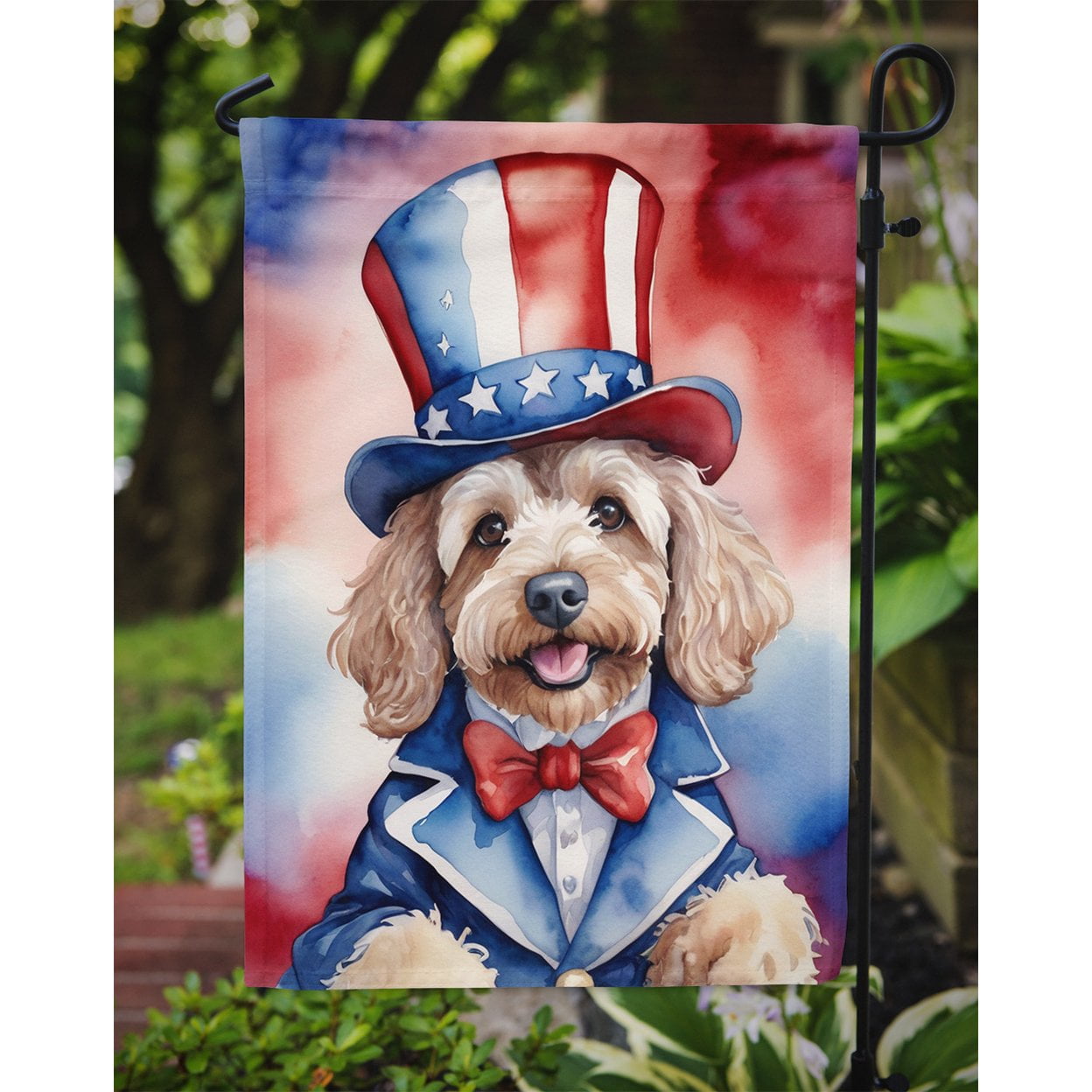 Cockapoo Patriotic Garden Flag 11.25 in x 15.5 in