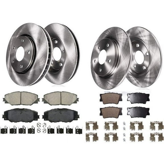 Front and Rear Brake Pad and Rotor Kit - Compatible with 2009 - 2010 Pontiac Vibe