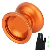 Kids Yoyo Toy Unresponsive Bearing Strong Balance Stable Rotation Alloy Yoyo Ball with Glove Strings Orange
