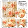 thumbnail image 5 of Waterbb 4 Pcs Bathroom Shower Curtain Set,Rose Bathroom Set, Space Shower Curtain Sets with Rugs(Bath Mat,U Shape and Toilet Lid Cover Mat) and 12 Hooks, 5 of 11