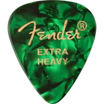 Fender 351 Shape Premium Celluloid Picks for Guitars, Extra-Heavy, 12-Pack, Green Moto