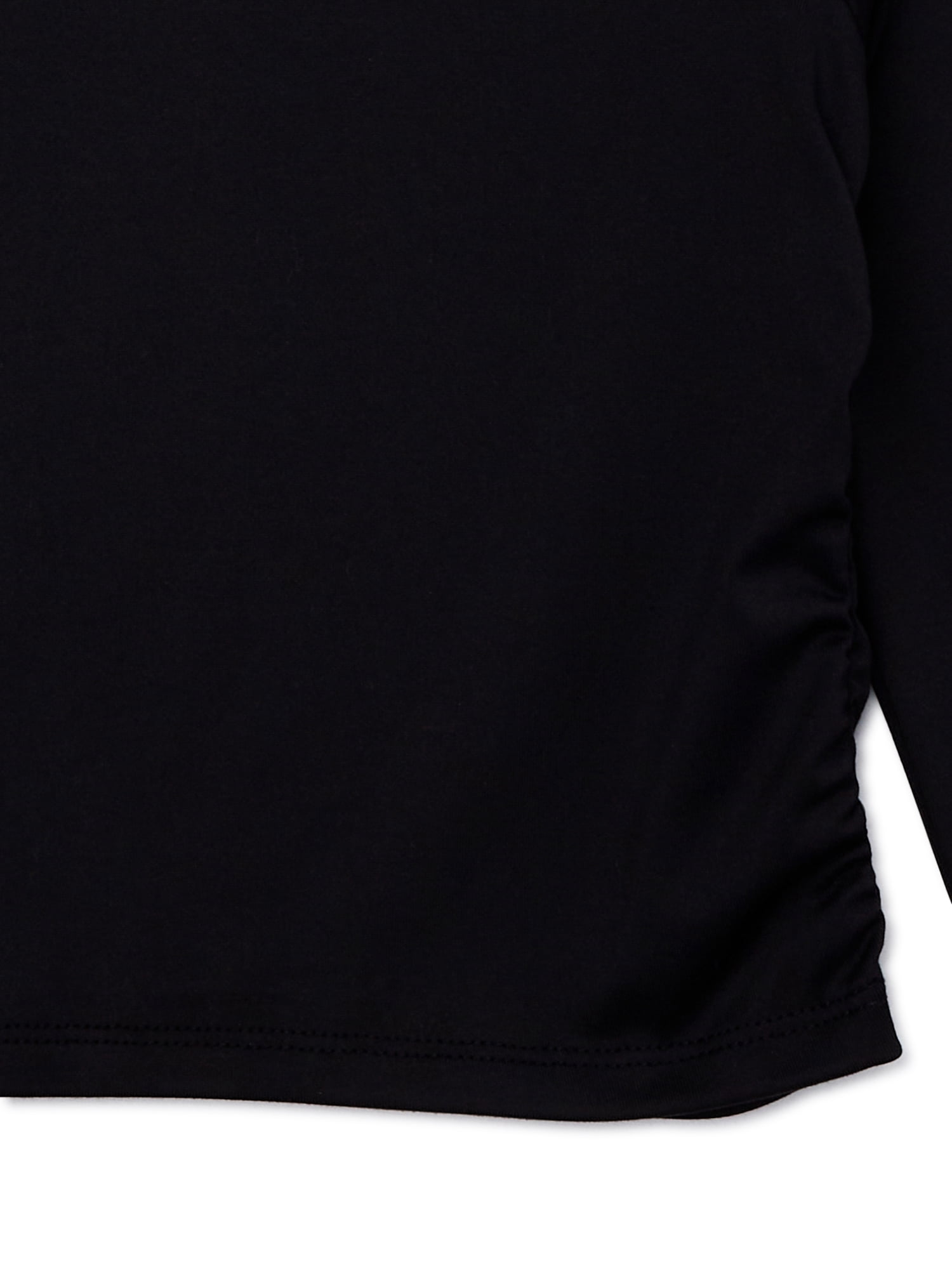 Athletic Works Girls Performance Ruched Long Sleeve Tee Shirt, Sizes 4-18 & Plus
