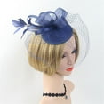 thumbnail image 3 of MSJUHEG Tea Party Hats,Feather Hair Clip,Feather Headpiece,Church Hats,Fascinators Hats,Fascinator Hat Flower Feather Mesh Tea Hairband for Women Navy One Size, 3 of 6