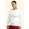 thumbnail image 3 of Sofra Women's Plus Size Long Sleeve Classic Fit Crew Neck T-Shirt Top, 3 of 4