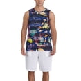 thumbnail image 4 of Gaeub Sea Inhabitans and Herb Men's Mesh Basketball Jersey, Quick-Drying Sleeveless Top S-4XL, Loose Muscle Tank Top -3X-Large, 4 of 9