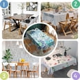 thumbnail image 4 of Blue Paisley and Floral Pattern Rectangle Tablecloth 60"x120",Waterproof Polyester Rectangle Table Cloth, Wipeable Spillproof Polyester Tablecloth for Dining, Camping, Indoor and Outdoor, 4 of 6
