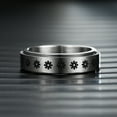 thumbnail image 1 of Juego de 5 anillos giratorios de acero inoxidable para mujeres y hombres, anillos de ansiedad, anillos de banda de estrella y luna, anillos de promesa de boda para aliviar el estrés, 1 of 8