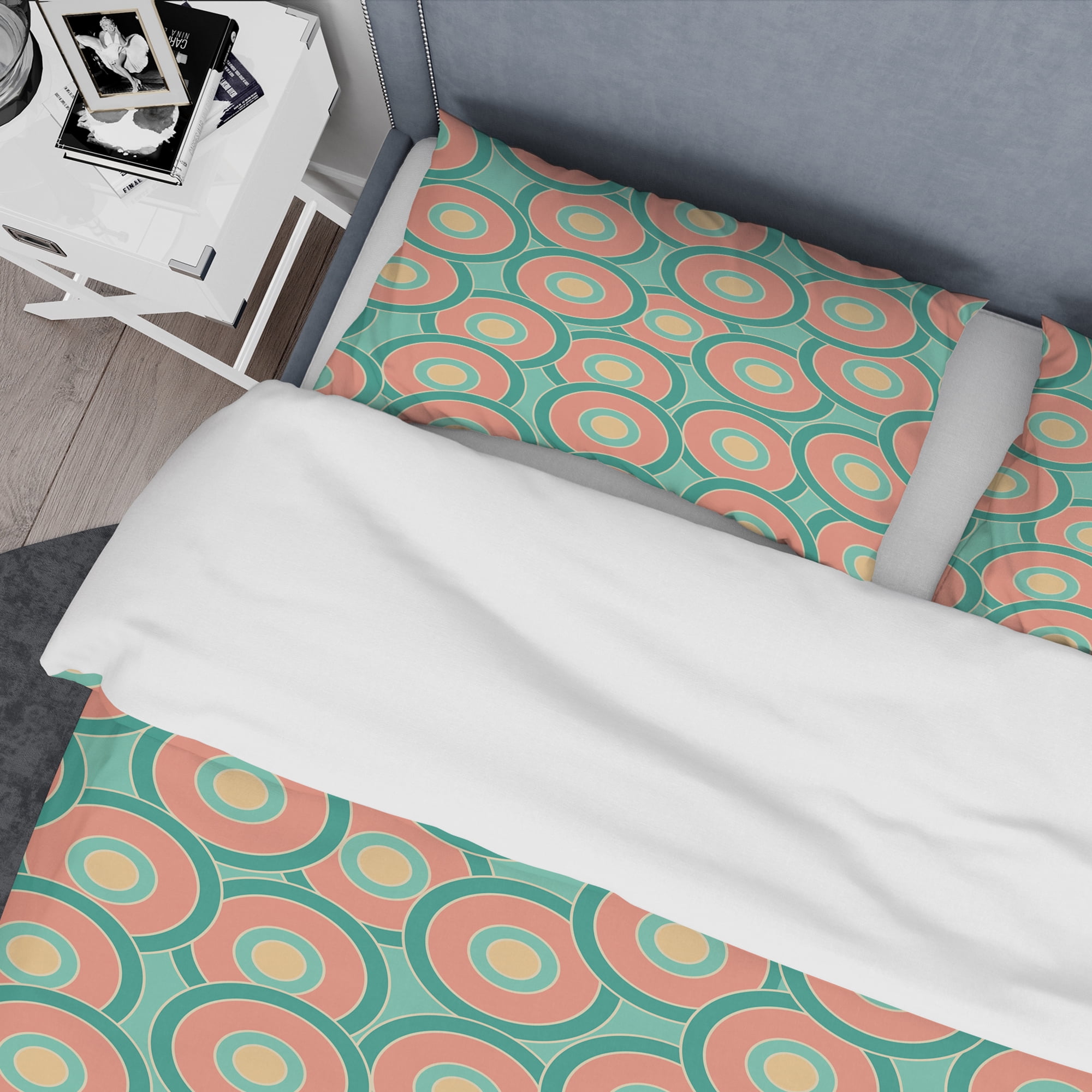 Designart 'Retro Circular Pattern VI' Mid-Century Modern Duvet Cover Set