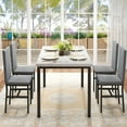thumbnail image 4 of Furlinkhm Dining Table Set for 4 with Faux Marble Top and Velvet Upholstered Chairs, Modern Kitchen Table Rectangular Space Saving Table for Kitchen Dining Rooms Apartment and Small Spaces, 4 of 7