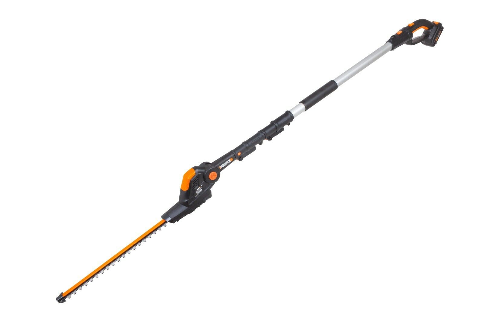 Restored Worx WG252 20" - 20V Pole Hedge Trimmer with 13' Reach, 10-Position Head, Rotating Handle (Refurbished)