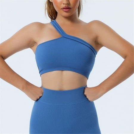 Pavied Sports Bra Feelingirl Bra Wireless Bras New Listing Summer Workout Quick Dry Sportswear Women Clothing Crop Top Yoga Bra Halter Bra Yoga Bra Blue S