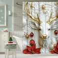 thumbnail image 5 of Darzheoy 3D Christmas Shower Curtain 59x71 Inch for Bathroom Decor Holiday Theme Partitions Waterproof Fabric, 5 of 6