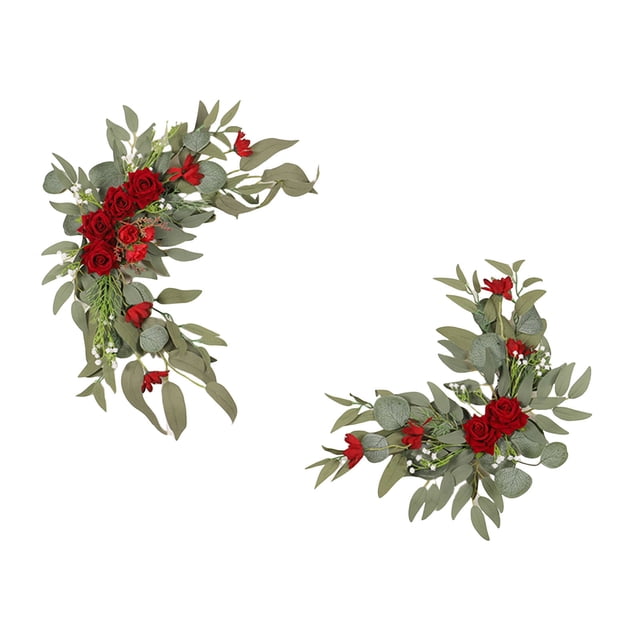 2DXuixsh Wedding Welcome Plate Water Plate Flower Signage Diy Wedding Bouquets Arrangements Party Home Decorations Welcome Flower Lintel Flower Flower Decoration Red
