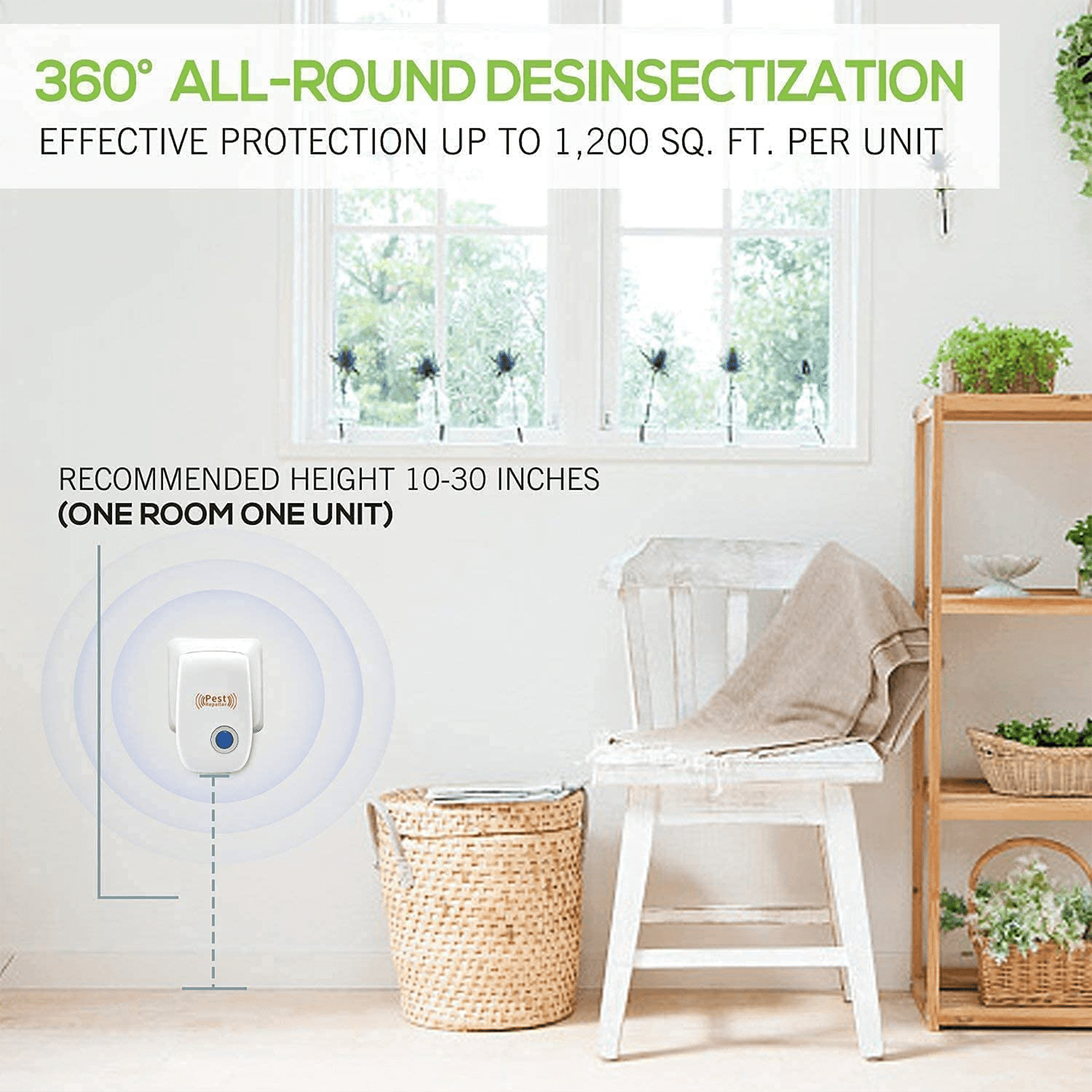 BugBust Ultrasonic Pest Repeller - Pest Repellent Pest Control Plug in Indoor Pests for Mosquito, Insects,Cockroaches, Rats, Bug, Spider, Ant, Rodent 6/12pack