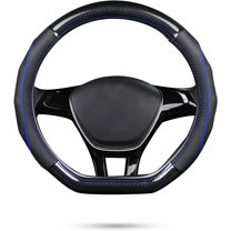 D-Shape Car Steering Wheel Cover Non-Slip Car Steering Wheel Protector Universal for Diameter 38cm, Blue