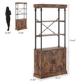 thumbnail image 2 of Bingirl Tall Bookshelf with Doors Industrial Storage Open Rack Shelf with Cabinet Wood and Metal Bookcase Farmhouse Bookshelves Large Vintage Display Rack Home Office Retro, 2 of 7