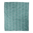 thumbnail image 1 of NUDECOR Throw Blanket Warm Cozy Print Flannel Abstract Cyan and White Geo Op Mod Sticks Rounded Ends Pattern Beautiful Comfortable Soft for Bed Sofa and Couch 50x60 Inches, 1 of 1