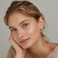 thumbnail image 4 of Aretes Aros Dorados con Baño de Oro 14K Hipoalergénicos para Mujer, 4 of 6