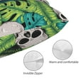 thumbnail image 3 of Honeii Skull and Palm Leaves Print Pillow Cases,Plush Throw Pillow Covers,Decorative Pillowcase for Sofa, Couch, Living Room-14"x20", 3 of 6