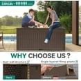 thumbnail image 4 of Dextrus 260 Gallon Extra Large Deck Box, Double-Wall Resin Outdoor Storage Box with Flexible Divider for Patio Cushions Pool Supplies Garden Tools, 1000lbs Load Capacity, Lockable & Waterproof, 4 of 9