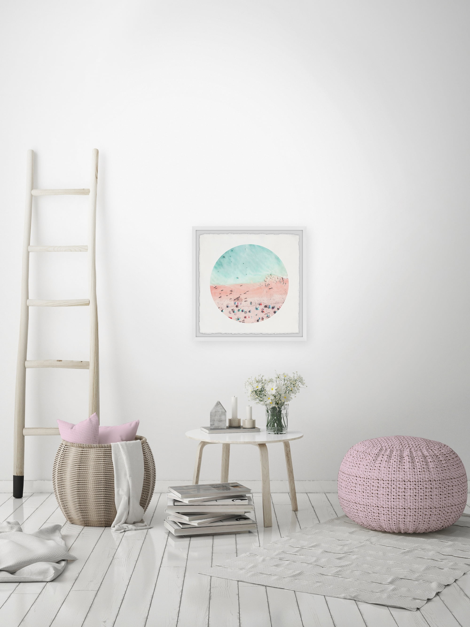 Awesome Pink Sand 24 in x 24 in Framed Painting Art Prints, by Marmont Hill