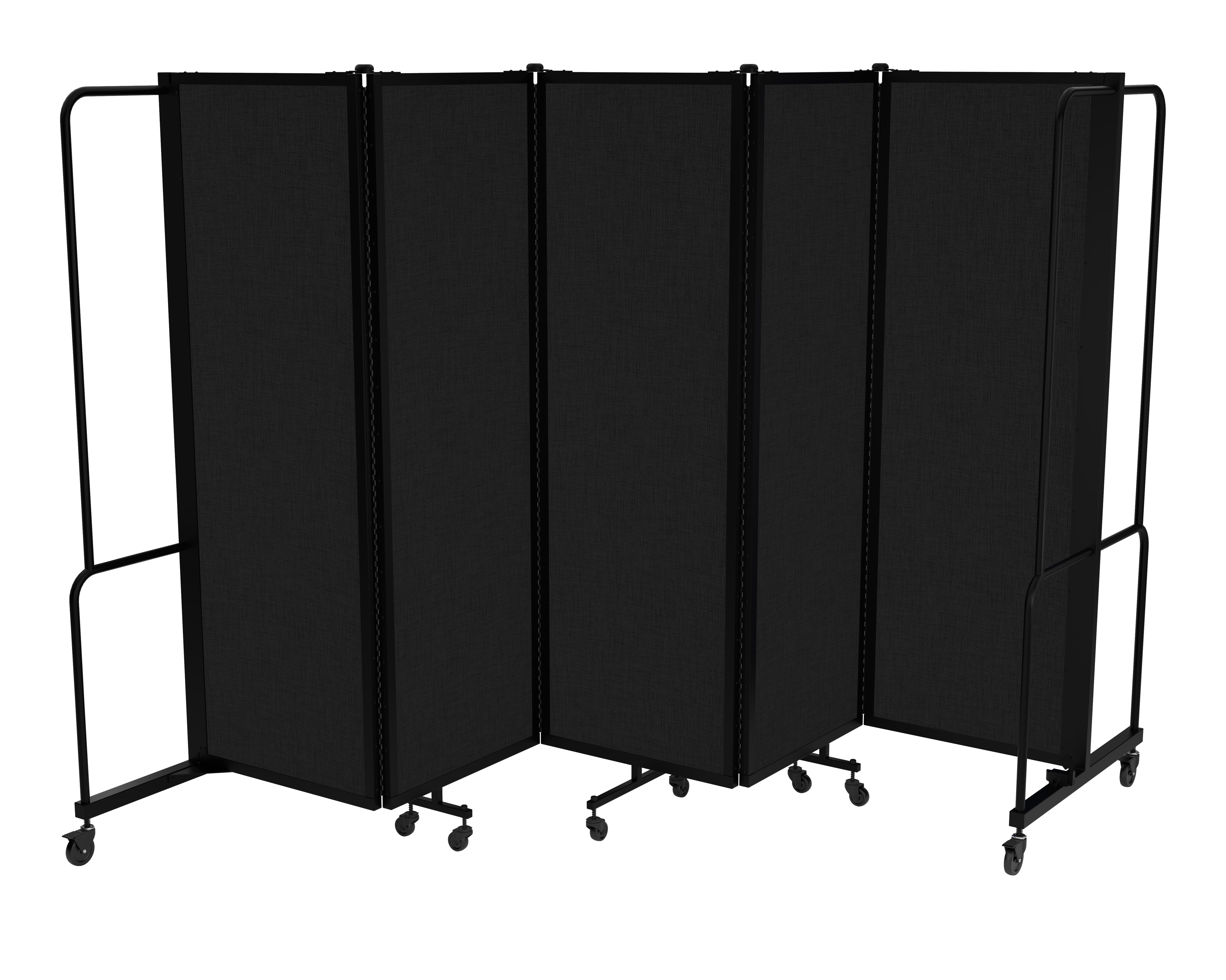 Hampden Furnishings Otis Collection Portable Room Divider, 5 Black Panels, Black Frame