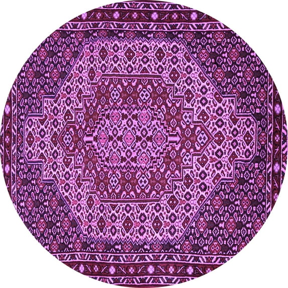 Ahgly Company Indoor Round Persian Purple Traditional Area Rugs, 7' Round