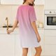 thumbnail image 5 of Mujeres Manga Corta Tops Impresión Casual Cuello Redondo Vendaje Vestido Falda de las Señoras, Vestido de Manga Corta para las Mujeres Primavera Verano Uso Diario, 5 of 6
