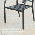 thumbnail image 6 of Ulax Furniture Patio Stacking Metal Dining Arm Chairs with Steel Slat Seat, Set of 2, 6 of 11