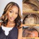 thumbnail image 2 of Peluca Douyin Honey Blonde Bob, 40 cm, cabello humano ondulado, 2 of 6