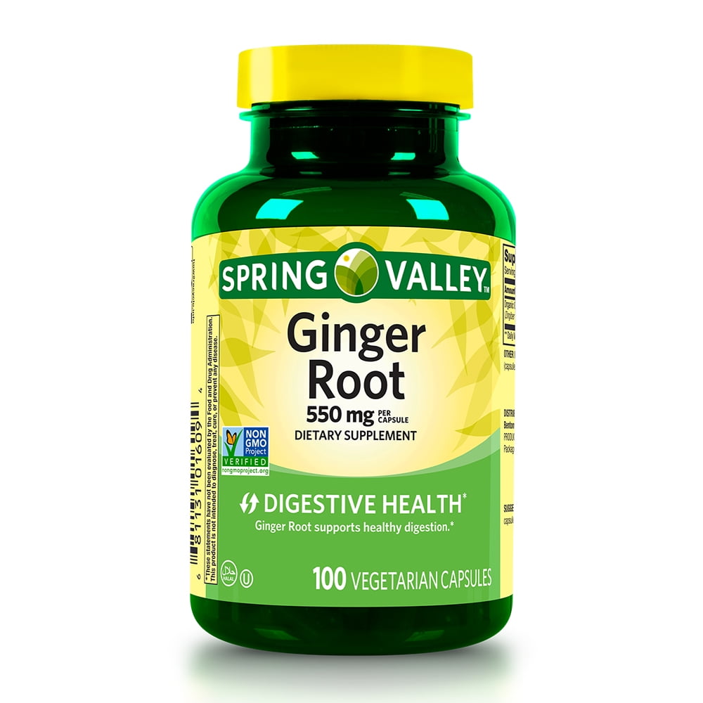 Spring Valley Ginger Root Capsules, 550 mg, 100 Ct