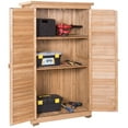 thumbnail image 4 of Gymax Outdoor 63'' Tall Wooden Garden Storage Shed Fir Wood Shutter Design Lockers, 4 of 6