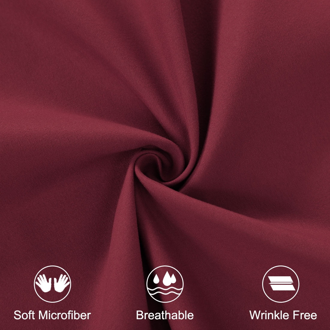 Unique Bargains 2-Piece Soft Microfiber Pillowcases, Standard, Burgundy