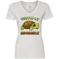 thumbnail image 3 of Inktastic Turtle-ly Adorable Cute Turtle Women's V-Neck T-Shirt, 3 of 5