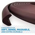 thumbnail image 6 of Baby Proofing Edge Corner Protector, Soft Rubber Foam Table Bumper Guard, 3M Pre-Taped Corners, 16.5 ft (15 ft Edge + 8 Corners), Brown, 6 of 9