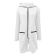 thumbnail image 4 of Vetsdori Pocket Jackets for Women Coat Zipper Fashion Fall Hoodie White Work Size Large Womens Jackets Plain, 4 of 9