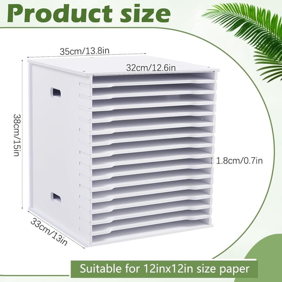 15 Tier Scrapbook Paper Organizer 12 x 12 Inch Adjustable Desk Scrapbook Paper Sorter Storage Rack File Organizer Wide Document Holder for Office Desktop(12.99 x 13.78 x 14.96 Inches)