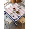 thumbnail image 6 of Anchor Pink Table Cloth, Modern Navy Blue White Striped Nautical Waterproof Tablecloth for Square Tables, Reusable Washable Fabric Table Cover for Restaurant Kitchen Dining Tables 60"x60", 6 of 6