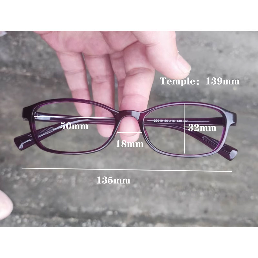 Purple High Presbyopic Reading Glasses Elderly Lightweight Plastic Rectangular High Power Readers +6.00 Strength