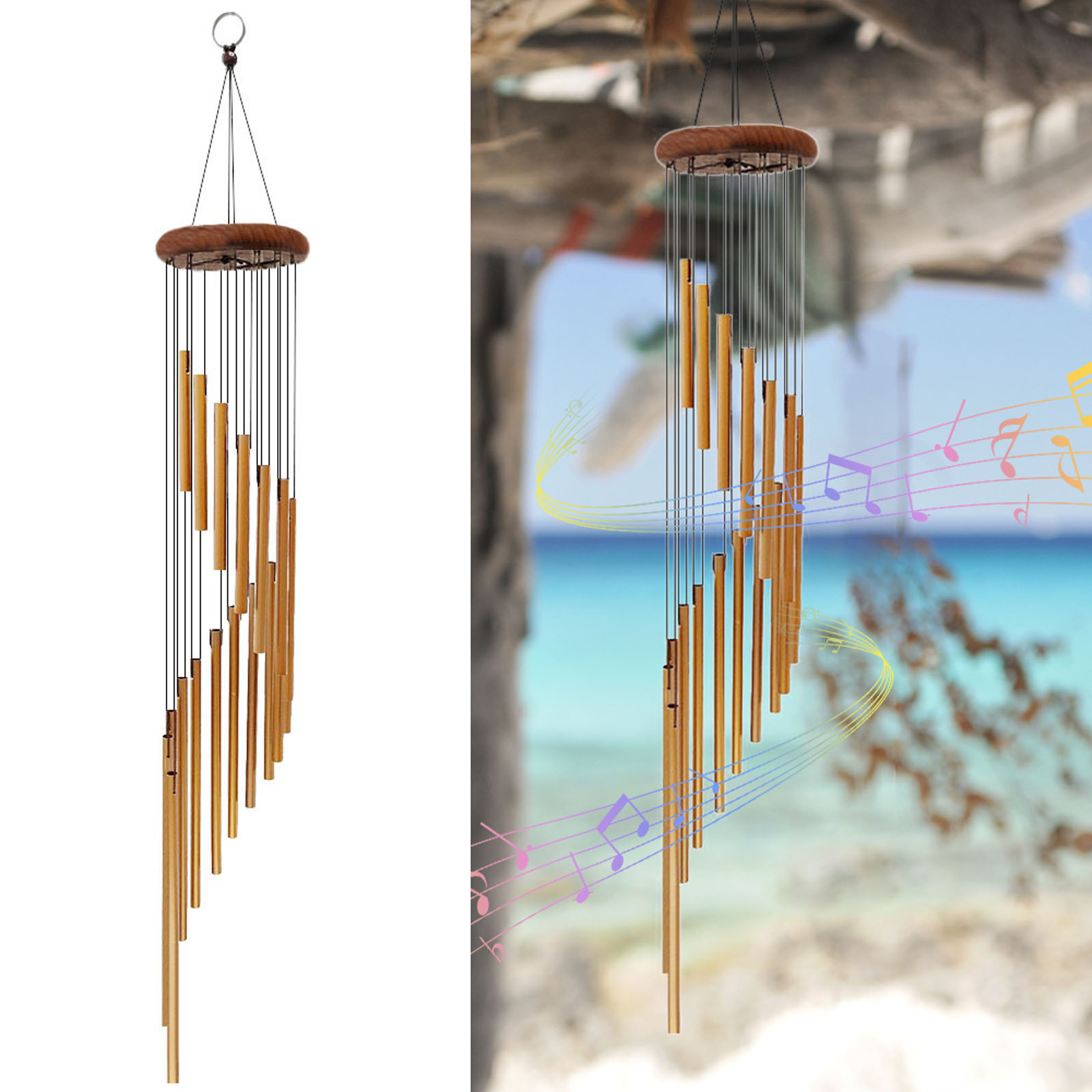 1pc Windchimes With 18 Aluminum Alloy Tubes And S Hook Tuned Wind 