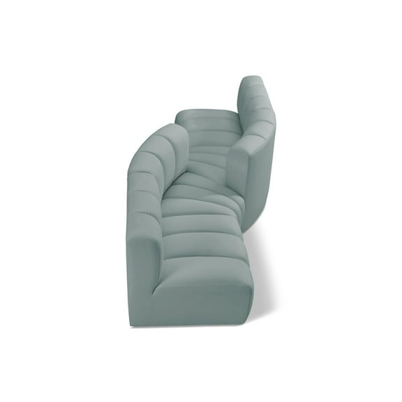 Meridian Furniture Arc Mint Green Vegan Leather Modular Sectional