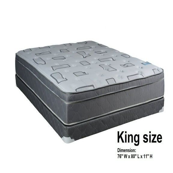 Dream Sleep Natural Trophy King Size Medium Plush Eurotop Mattress Set with Mattress Cover Protector Included - Innerspring Coils, Sleep Support System, Orthopedic, Longlasting by Dream Solutions USA