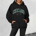 thumbnail image 2 of WEAIXIMIUNG Chandails en Molleton pour Femmes Tendance Zip 2024 Nouveau Pull à Col Rond Imprimé Lettres pour Femmes Pull à Manches Longues de Rue Chandail à Capuchon, 2 of 7